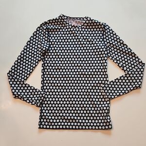 J Crew Crewcuts navy blue white polka dot long sleeve swim rashguard 12